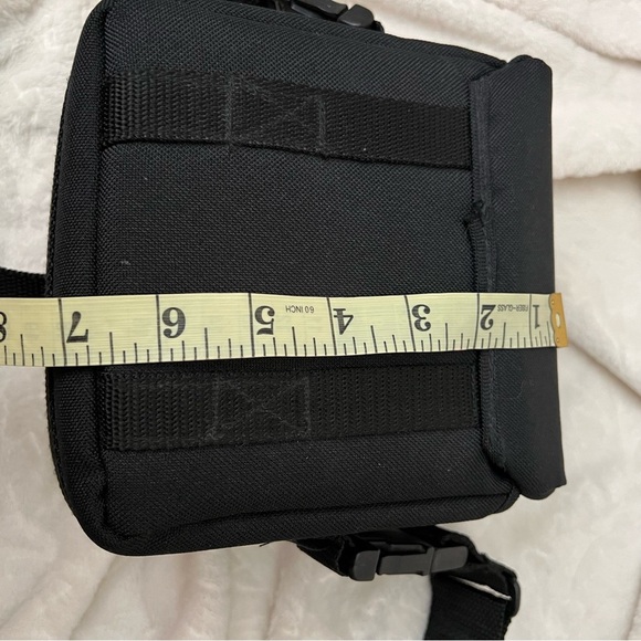 Vtg Canon Camera Bag Shoulder Lens 1990s Black Red Logo 3 Compartments - Picture 7 of 8